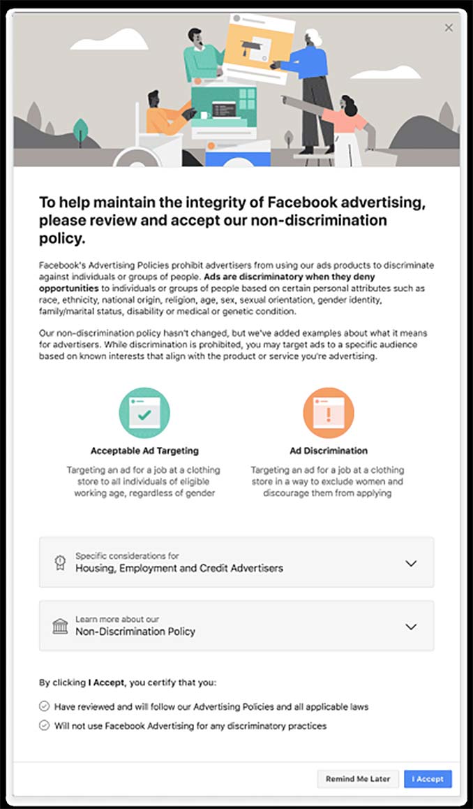 Facebook Ad Targeting Compliance Form