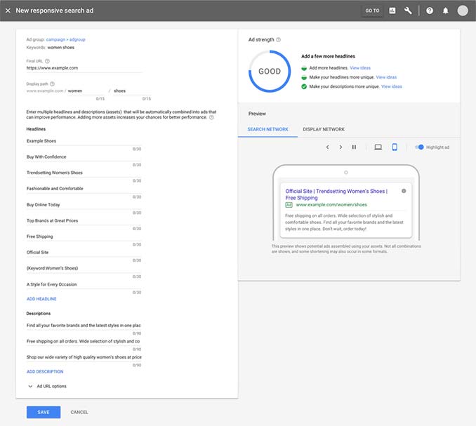 ad strength tool for advertisers